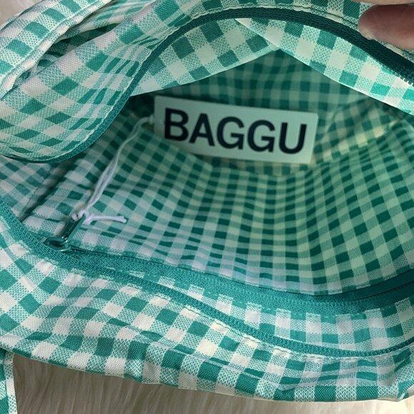 NWT Baggu Mini Cloud Bag - Green Gingham - Picture 2 of 7